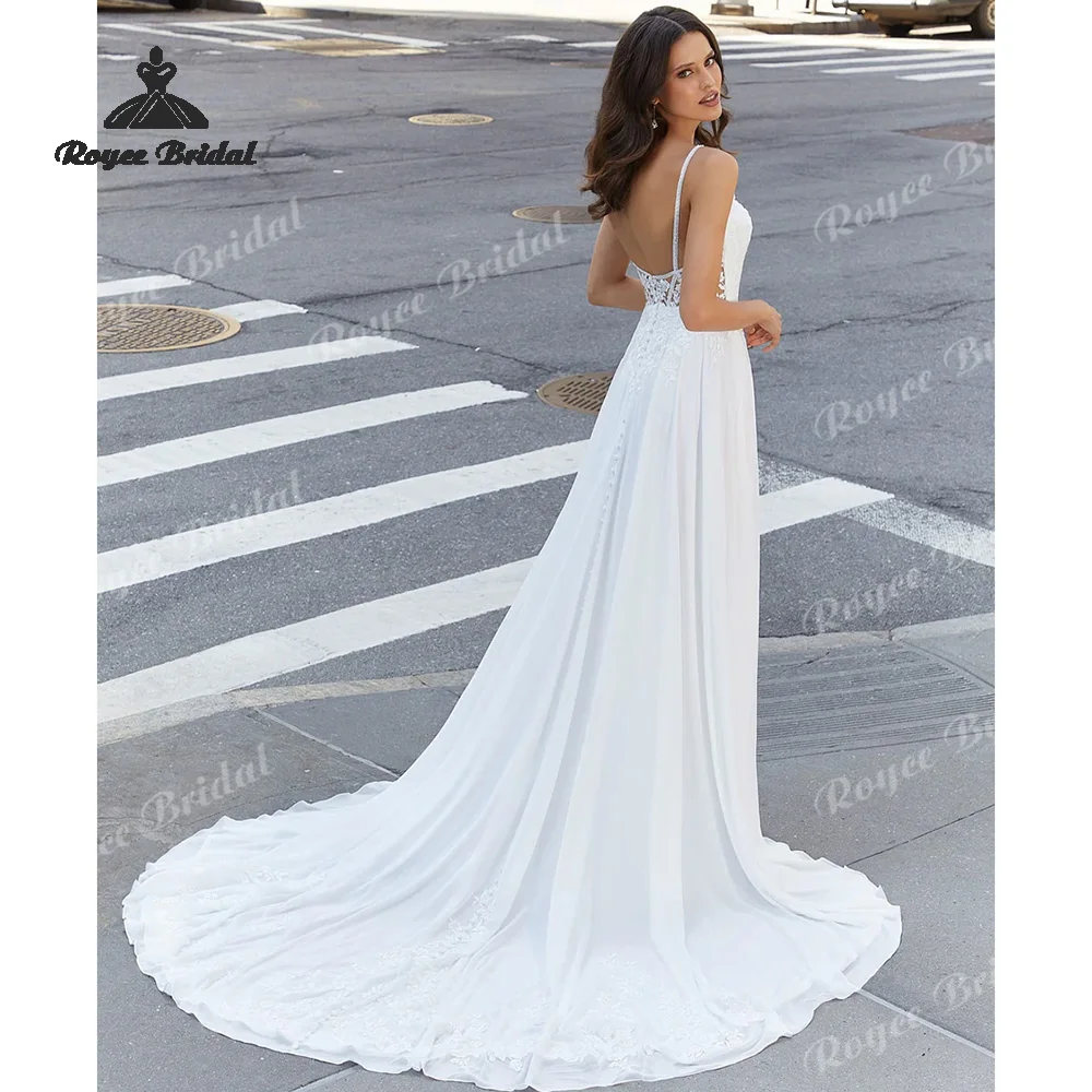 

Simple Deep V Neck A Line Wedding Dresses 2026 Backless Plus Size Beach Bridal Gown Customized vestido de novia