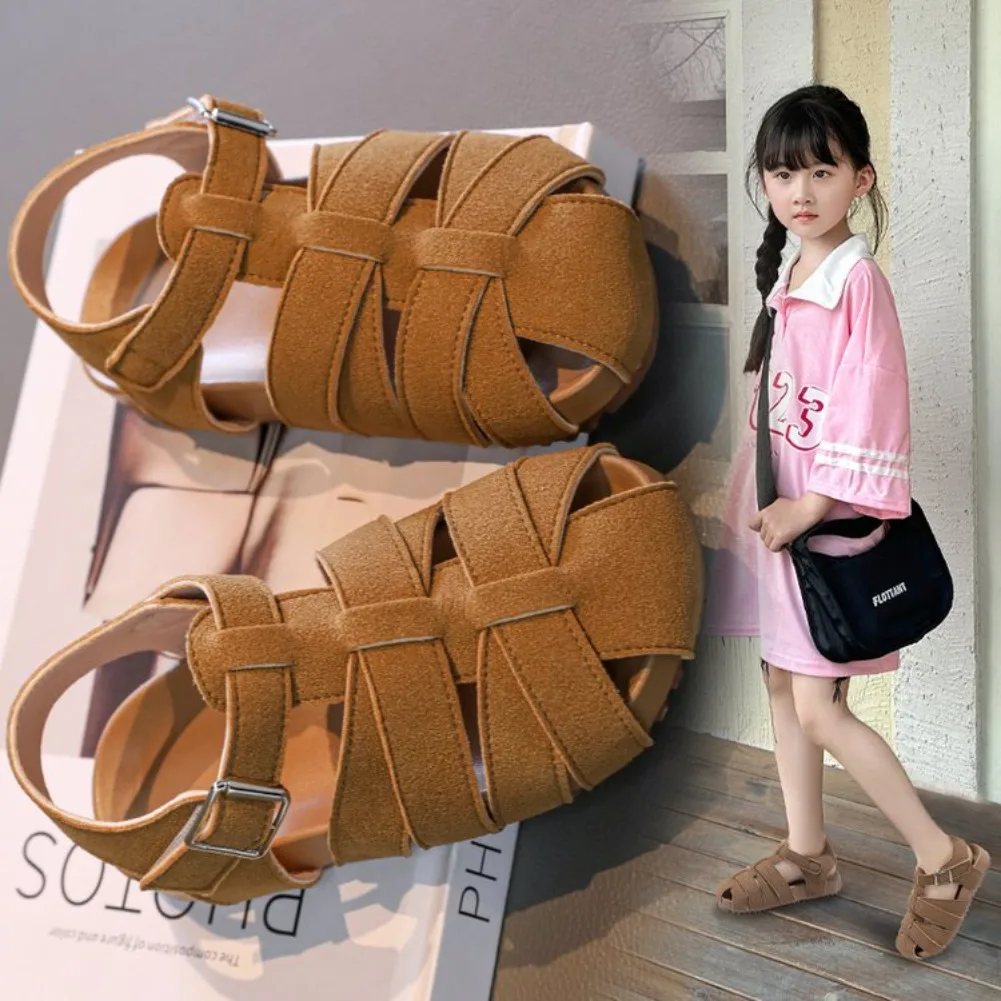 2026 Summer New Girls Sandals Breathable Upper Non-slip Sole Fashion Children's Casual Sandals Baby Boys Beach Shoes