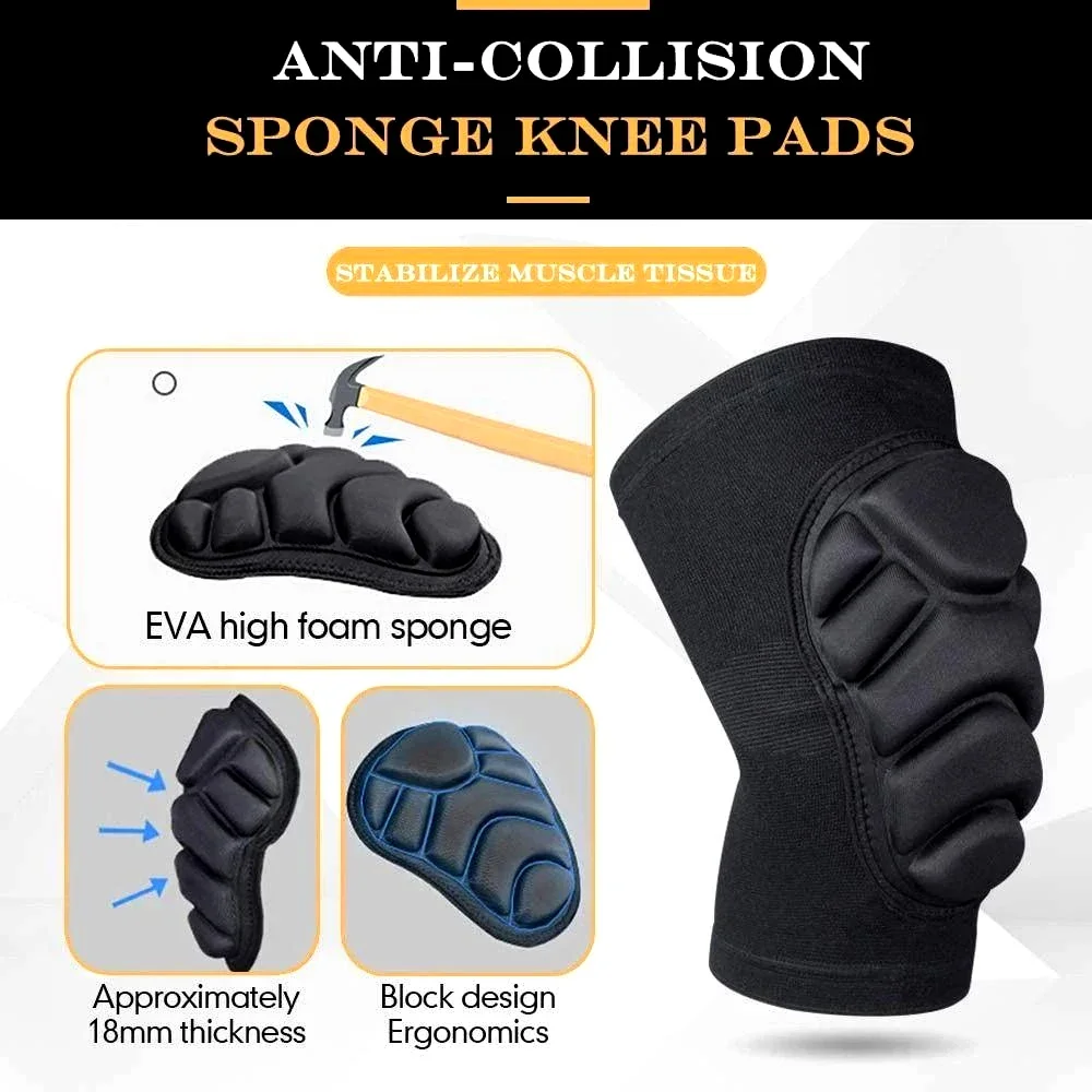 1Pair Thick Sponge Knee Pads Elbow Sleeves Guard Collision Avoidance Sport Protective Kneepad Skate Soccer Football Volleyball