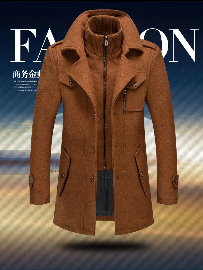 خندق معطف معطف الرجال الشتاء معطف رقيق الرجال معاطف الشتاء الطويلة 2024 جديد سليم التلبيب الخريف 100% البوليستر جاكيتات #5