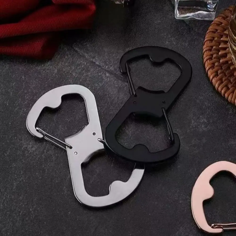 ステンレス鋼 8 字型カラビナ栓抜きクイックリリース多機能バックルキャリーオン肥厚