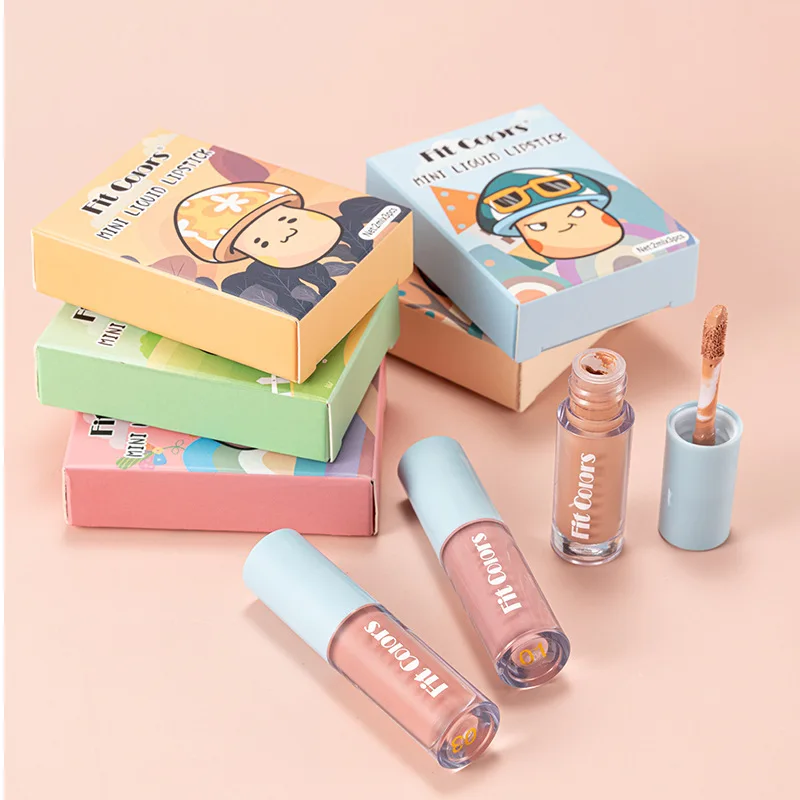 Lipset van drie matte matte lipgloss, waterdicht, niet-vervagend, hoge schoonheid lipmake-up