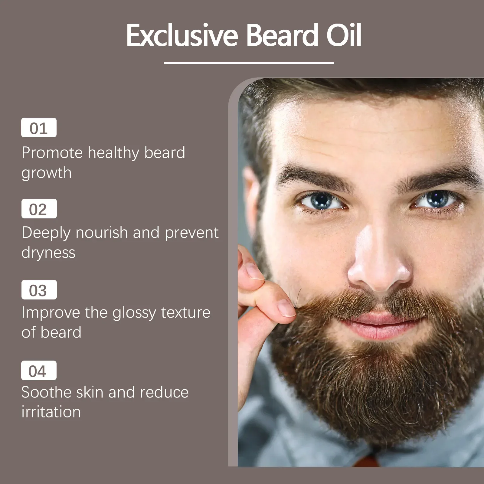 Men's Beard Oil Beard Hair Nutrition Moisturizing Repair Frizz Softening Care Essential Oil Prevents Drying and Breaking