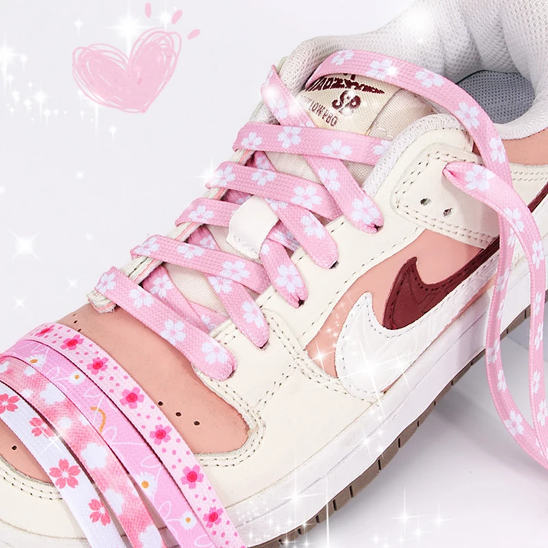 1 Paar NEUE modische Kirschblüten-Schnürsenkel, bunte flache Schnürsenkel für Sport-, Lauf- und Sneakerschuhe, Stiefel, Damenschuhe – Detail 10