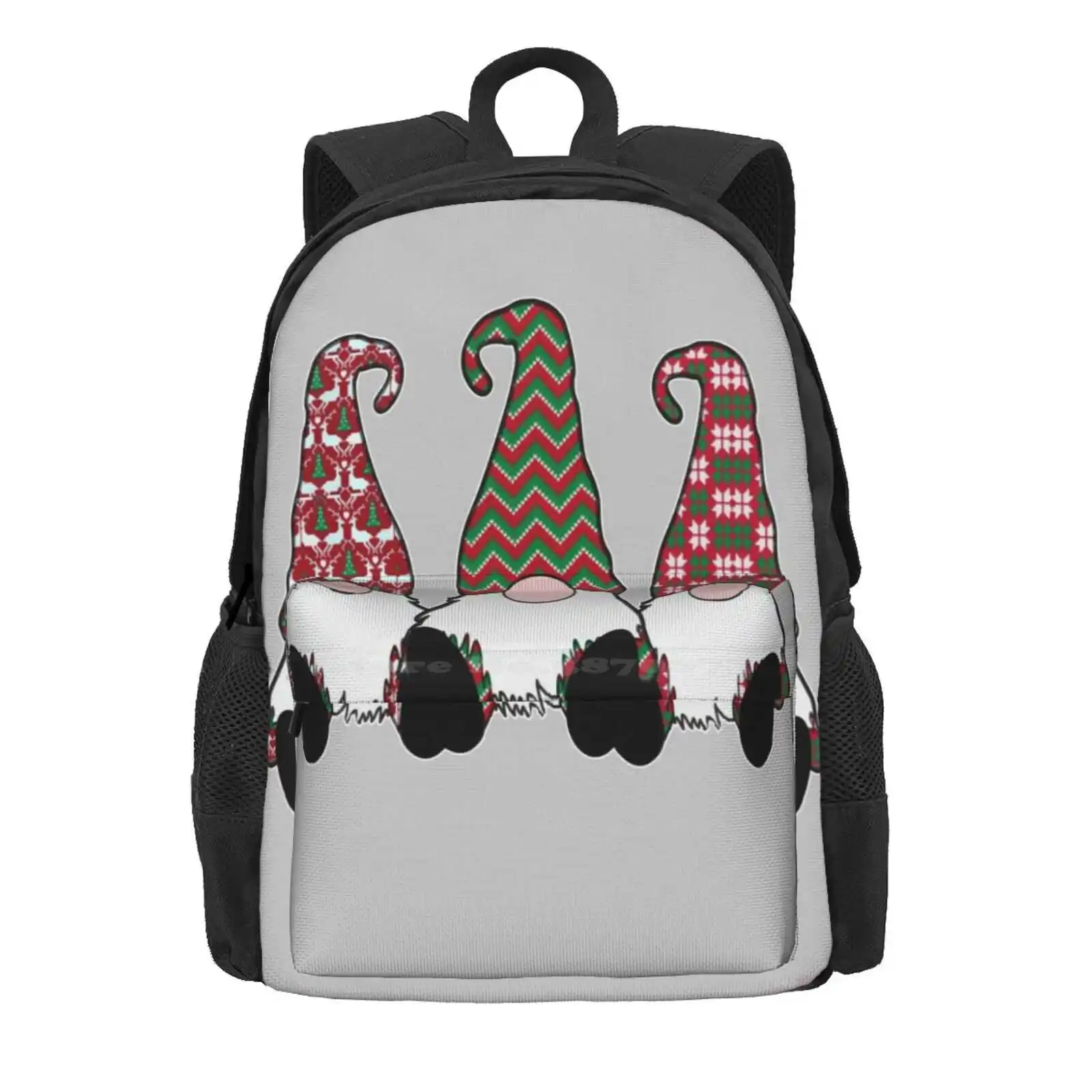 3 Nordic Gnomes Winter Christmas Swedish Tomte Cute Elves Red Hot Sale Schoolbag Backpack Fashion Bags Funny Christmas Gnomes