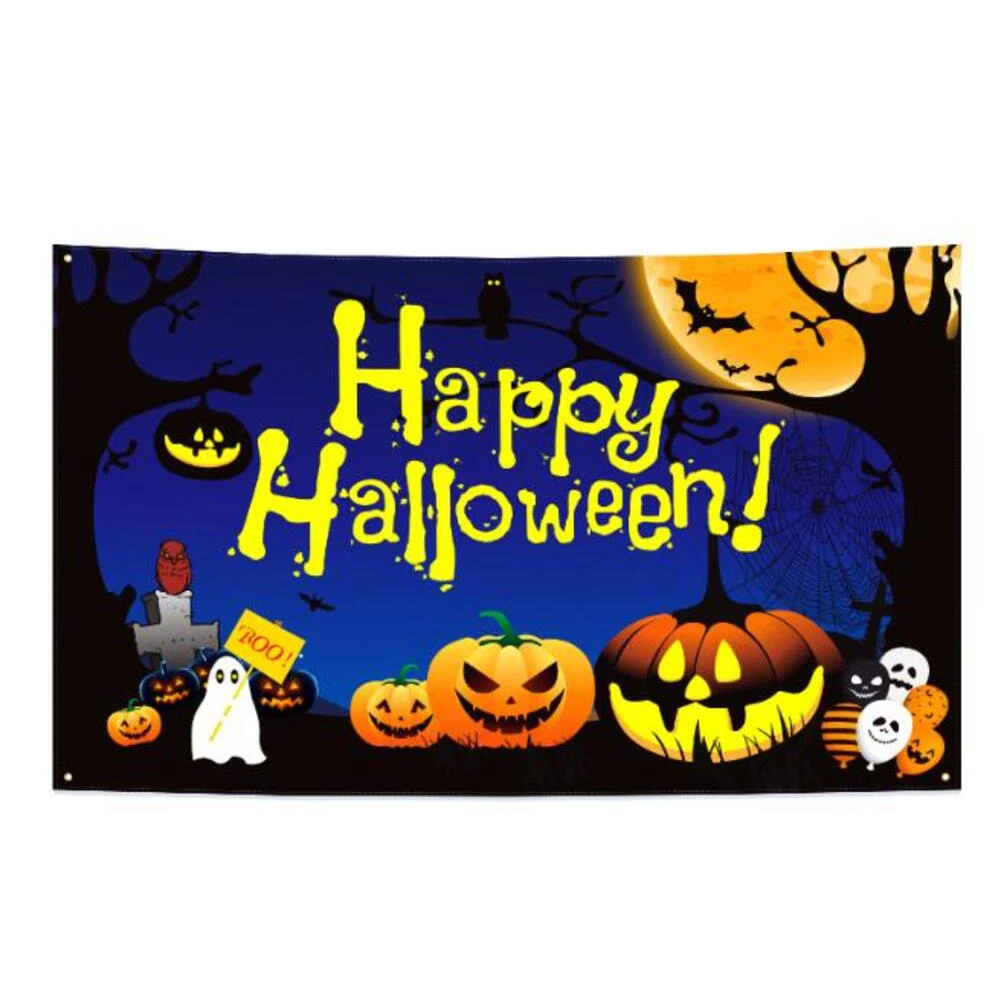 احتفالات الهالوين 180 × 110 سم 70.8 × 43 بوصة خلفية كبيرة جدًا لحفلة الهالوين ألوان زاهية سهلة التركيب