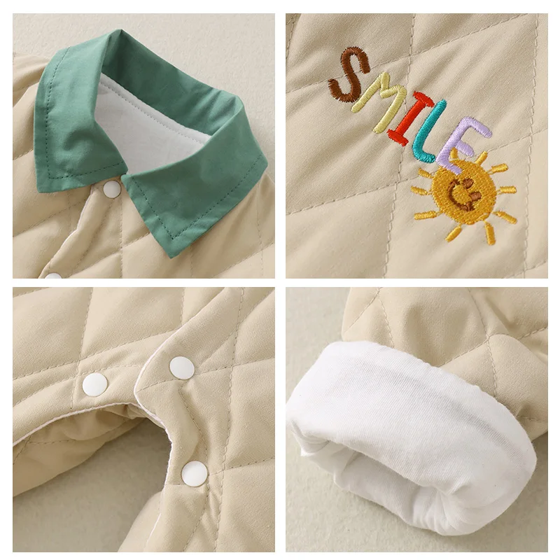 Chłopięcy bawełniany komplet z polarową podszewką, jesienno-zimowa odzież wierzchnia, ubranka dla noworodków, spodnie z wysokim stanem, bawełniana tkanina.