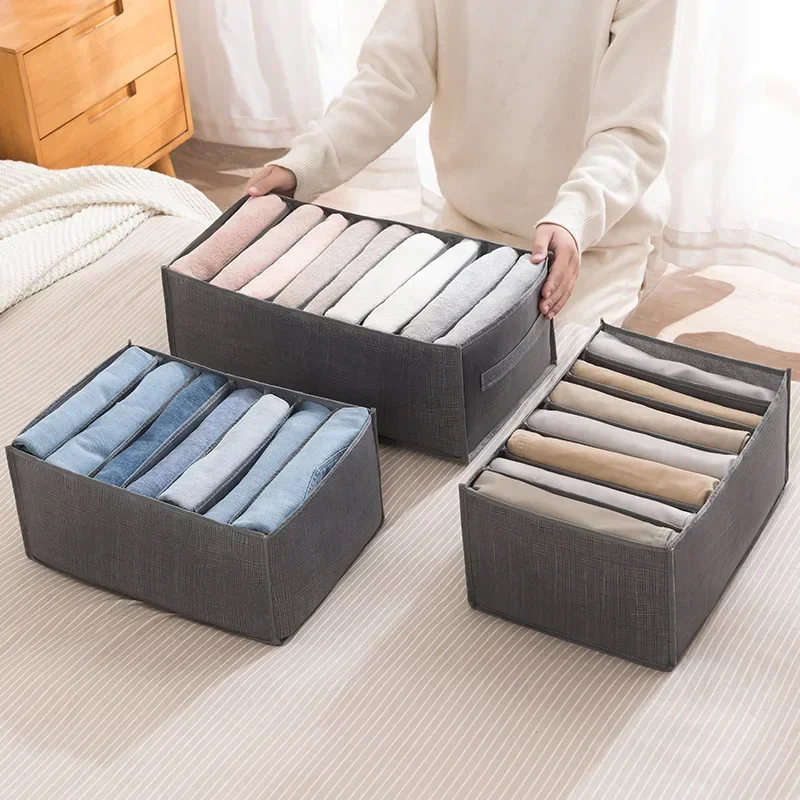 Clothes Organizer Trousers Clothing Jeans Storage Box Wardrobe Closet Organization Underwear Bra Socks Compartment Box Cabinet