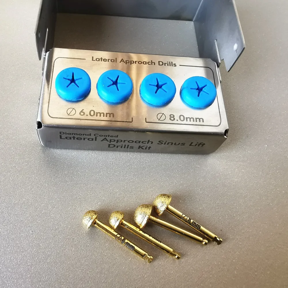 New Dental Lateral Approach Sinus Lift Burs Kit Membrane Diamond Coated Bur 8mm and 6mm Dental Surgical Implant Tools