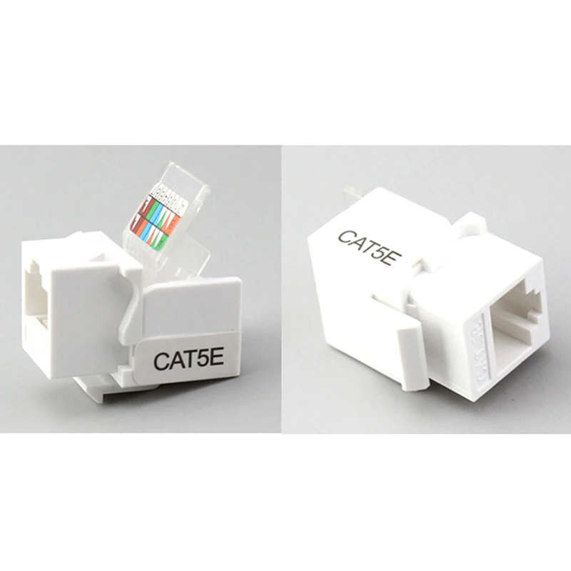10Pcs CAT5e RJ45 Keystone Jack, Network Wall Socket Module Connector