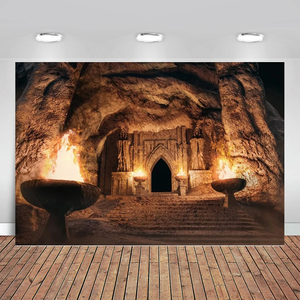 Old Gothic Castle Backdrop Fabric Medieval Stone Wall Backdrop Underground Cave Photos Backdrop Maze Background Gothic Birthday