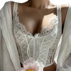 CINOON Sexy Lace Bra for Women Wire Free Vest Underwear Sweet Female Wedding Bralette French Corset Bras Embroidery Lingerie