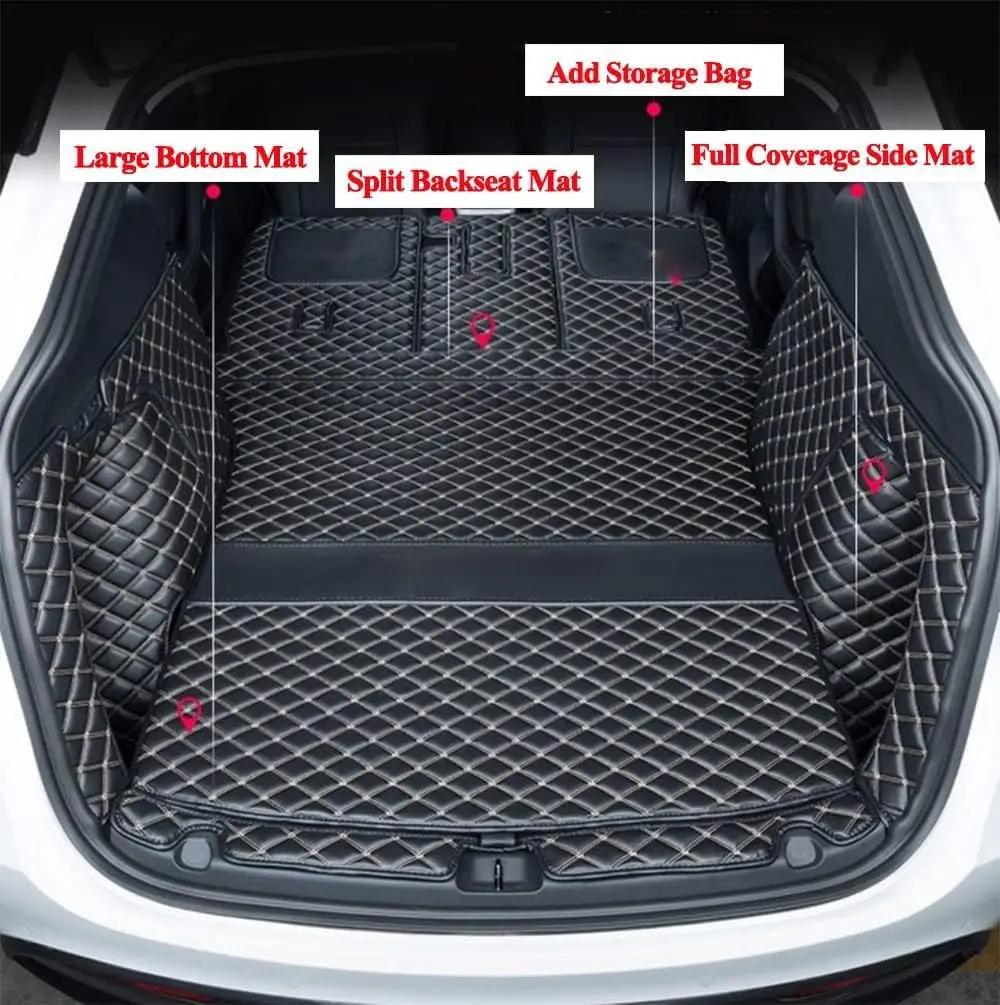 Cargo Mat Compatible with Tesla Model Y 5-Seater 2020-2025 | Car Trunk Liner, Rear Trunk Cover, Back Seat Protector, High Sides