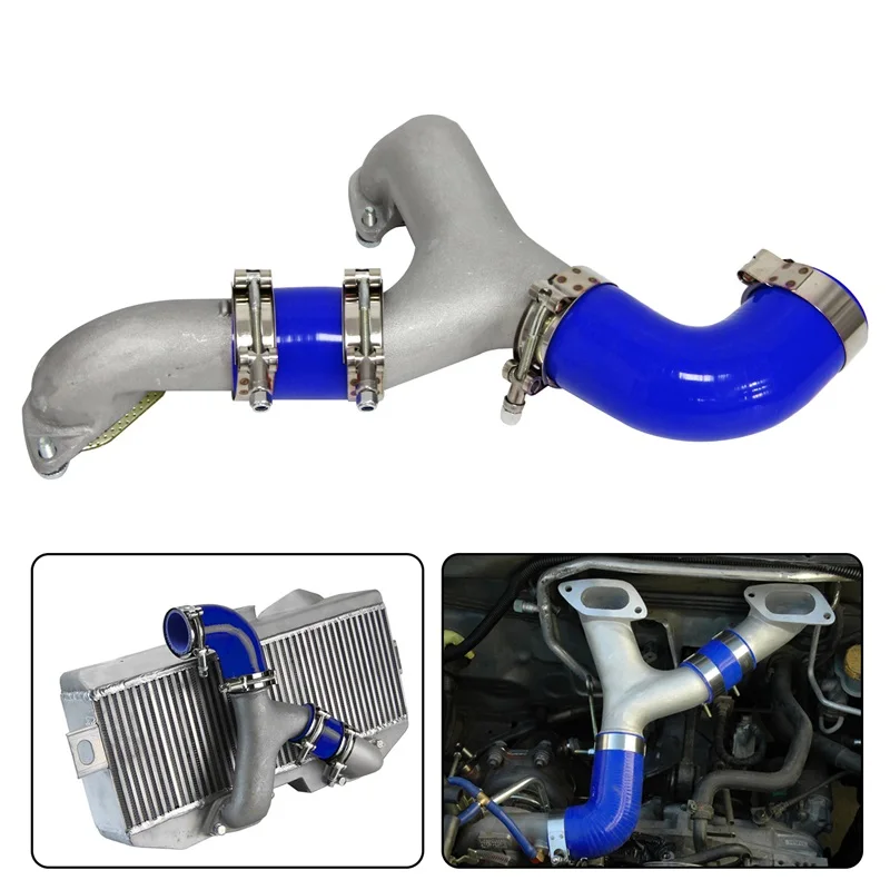 Top Mount Intercooler Cast Aluminum Y-Pipe Kit Fits for Subaru Impreza WRX/WRX STI GD/GG 2002-2007