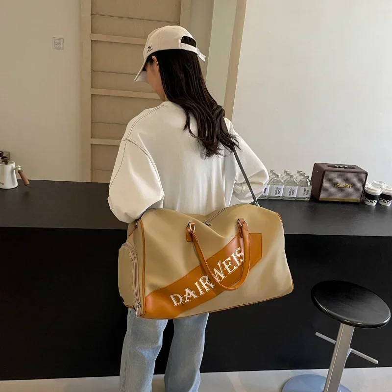 Bolsa de ombro multifuncional para mulheres, grande capacidade, cor bloqueada, pano Oxford, bolsa de viagem macia, elegante, alta qualidade, nova, 2024