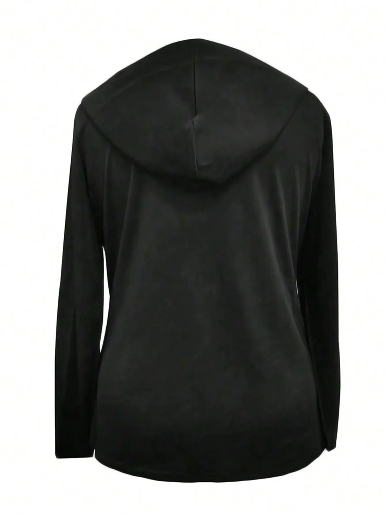Elegantes Damen-Sweatshirt mit Kapuze und Buchstabenmuster, langärmelig, bequem, lässig, einfarbig, Herbstmode – Detail 5