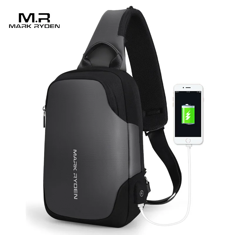 Mark Ryden Chest bag Anti-thief Crossbody Bag Waterproof Men Sling Bag Fit 9.7 inch Ipad Fashion Shoulder Bag Messenger Bags