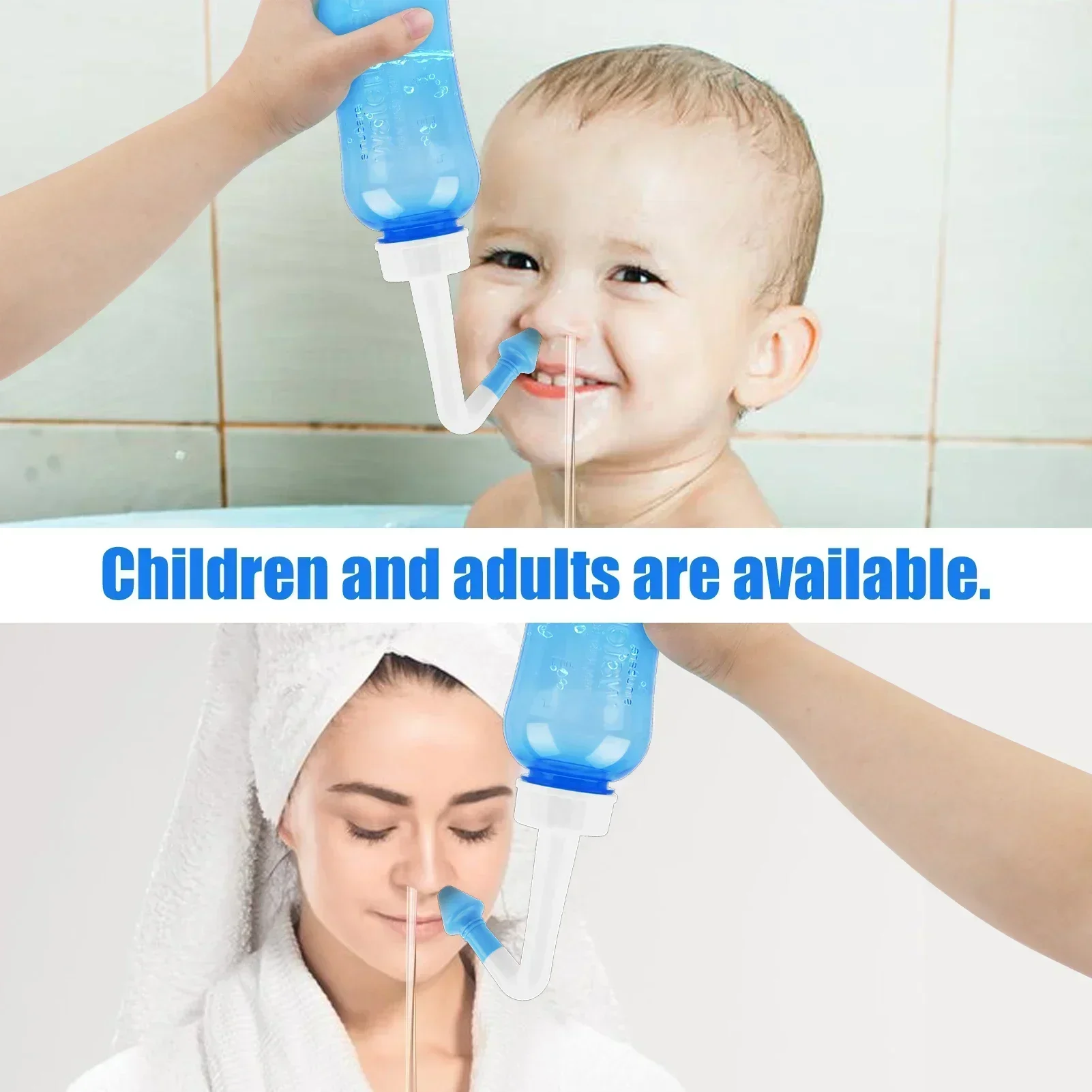 300ml / 500ml Nasal Irrigator Waterpulse Nasal Wash Cleaner Rinse Bottle Adults Nose Neti Pot Avoid Allergic Rhinitis Sinusitis