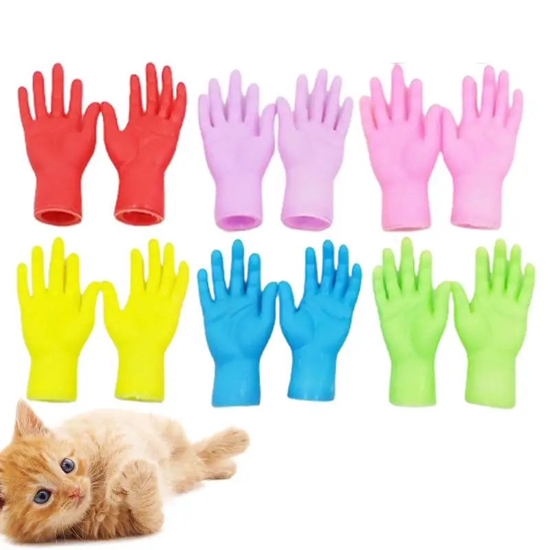 Cat Paw Human Hands Interactive Tiny Hands Decorative for Cat Paw Gag Joke Props High Elasticity Pet Finger Puppet for Theme