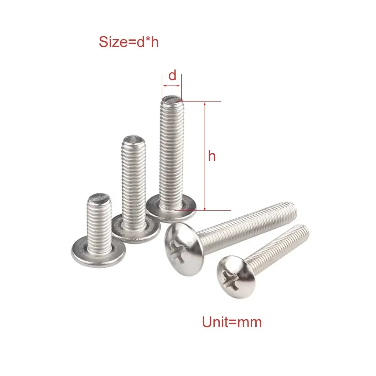 

304 Stainless Steel Cross Large Flat Head Screw Mushroom Umbrella Fastener M3M4M5M6M8