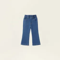 Spring Autumn Kids Girl Skinny Denim Jeans 2-7T Girls Cute Slim Fit Denim Flared Pants Children Simplicity Blue Skinny Trousers