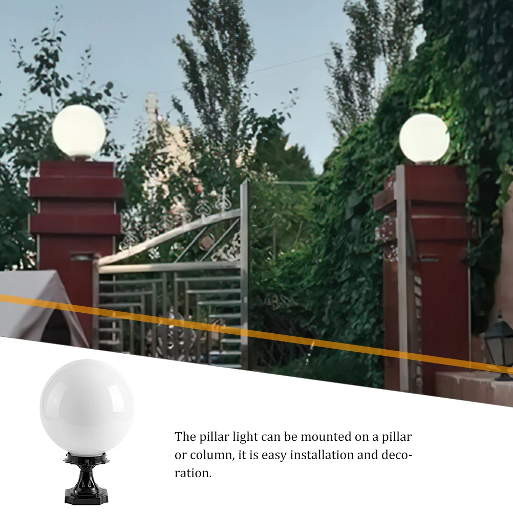 

Spherical Column Lamp Post Outdoor Lights Modern Globe Electric Weather Resistant Fence Patios Backyard Solar Garden Lampposts