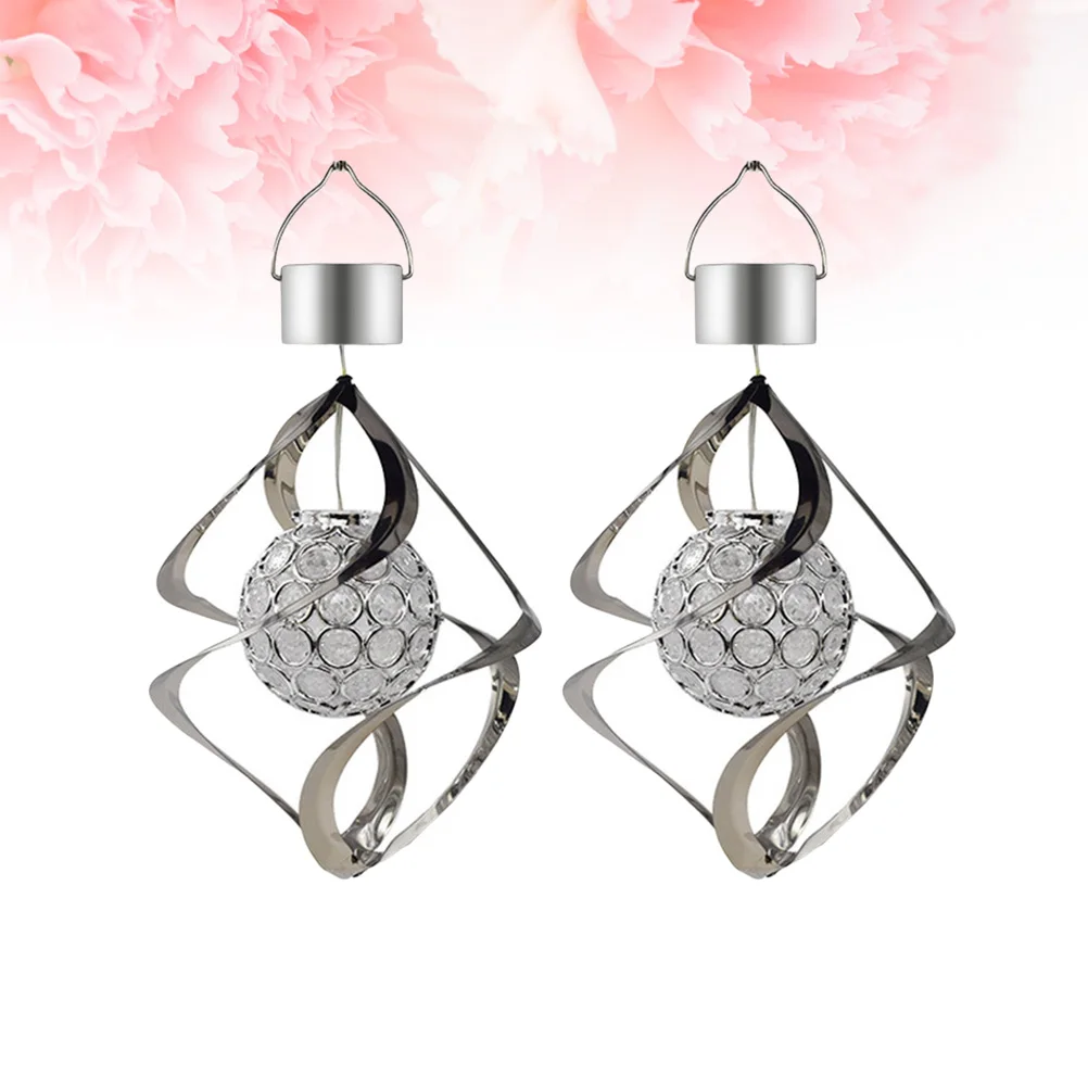 

2 Pcs Wind Chimes Solar Power Lights for Outdoors Christmas Decor Spinners Garden