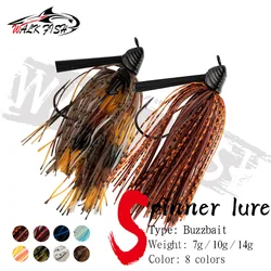 WALK FISH 1PCS Chatterbait Lure 7G 10G 14G Spinner Bait Fishing Lure Jig Head Buzzbait for Bass Pike Walleye Spinnerbait Fishing