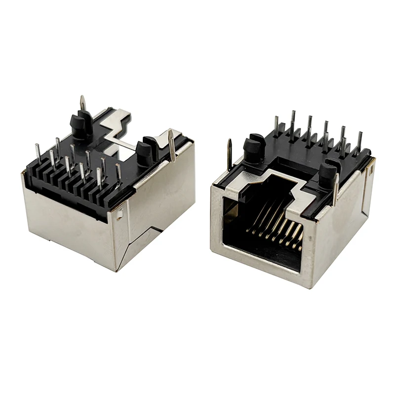 

10PCS 53 Network socket 90° horizontal female socket 10P10C flat pin with shielding shell RJ50 interface H=11.75mm