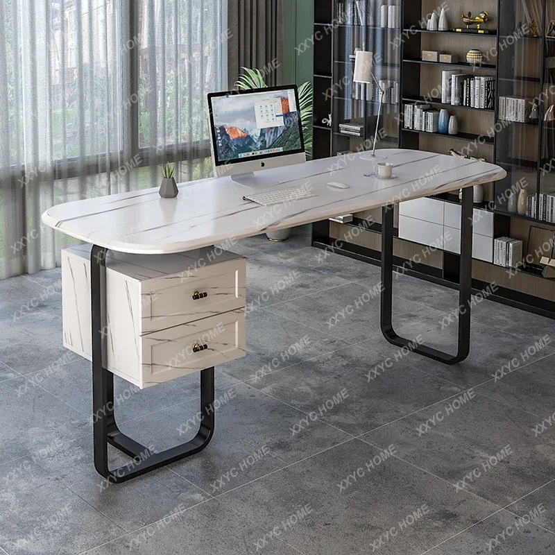 Modern Single Office Desk para Boss, Escrita Mesa, Mesa Em Casa, Móveis De Luxo, Escrita Italiana, QF50OD