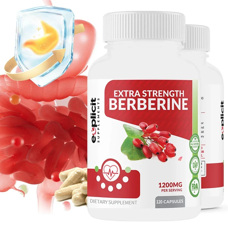 Berberine Supplement - 1200 Mg Maximum Strength Berberine HCl Per Serving - Pure Berberine - 120 Capsules