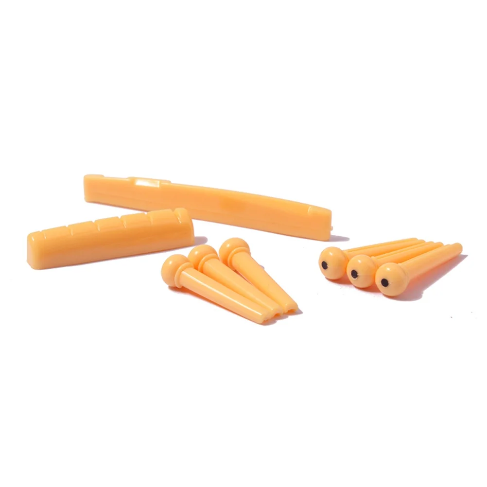 

Acoustic Guitar Plastic Light Brown Bridge Saddle Nut Replacement Parts Ultra Thin Durable Guitar Accessories Professional Use
