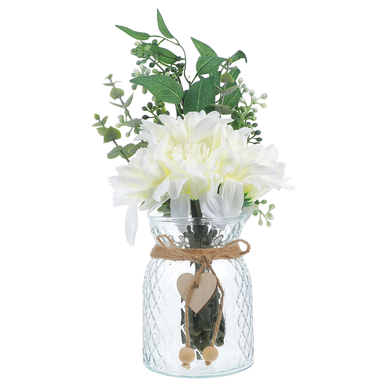 

6 Artificial Flowers Decorative Vase Bundles Home Office Hotel Table Arrangement Realistic Colors Glass Rose Simulation Flowers