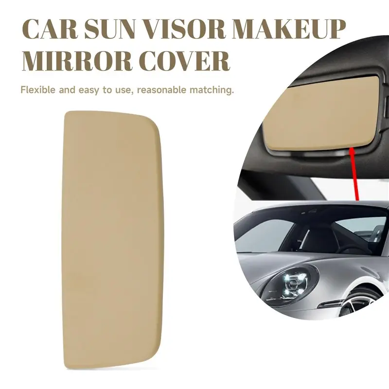 Durable-Car Sun Visor Vanity Mirror Cover For Boxster Cayman 911 981 982 991 992 718 98173103128 Beige