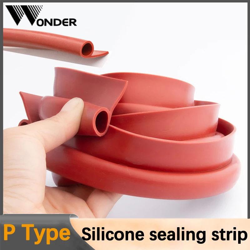 P type silicone rubber sealing strip High temperature oven door window Red weatherstrip