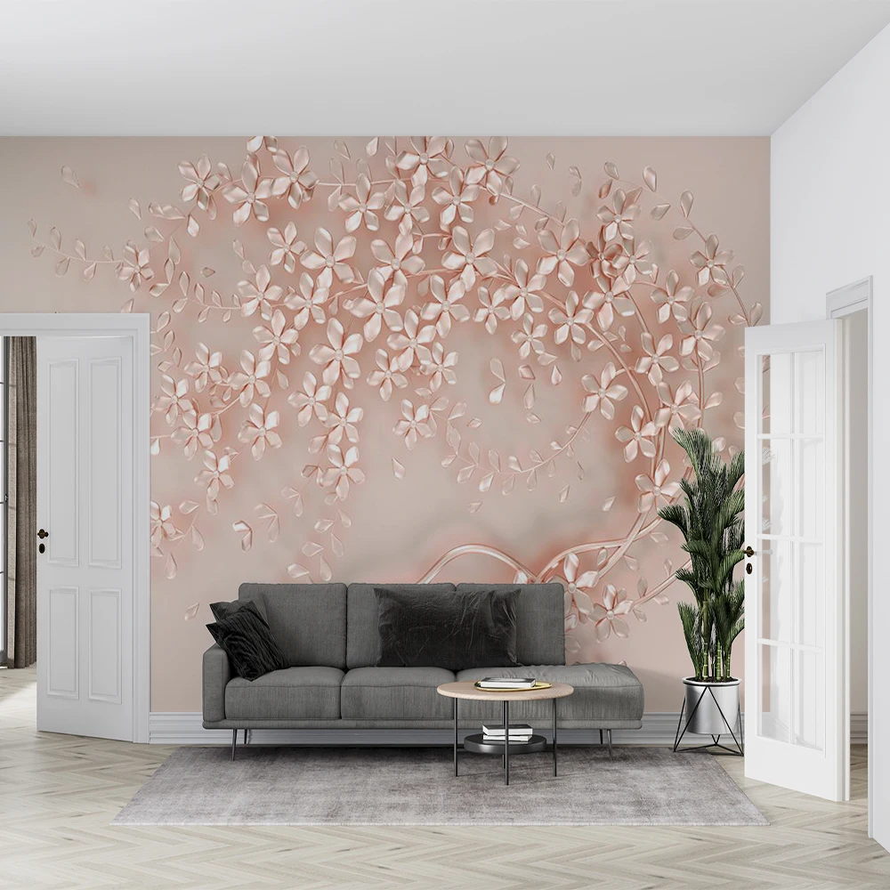 Customized 3D hand drawn wealth tree background wall mural wallpaper