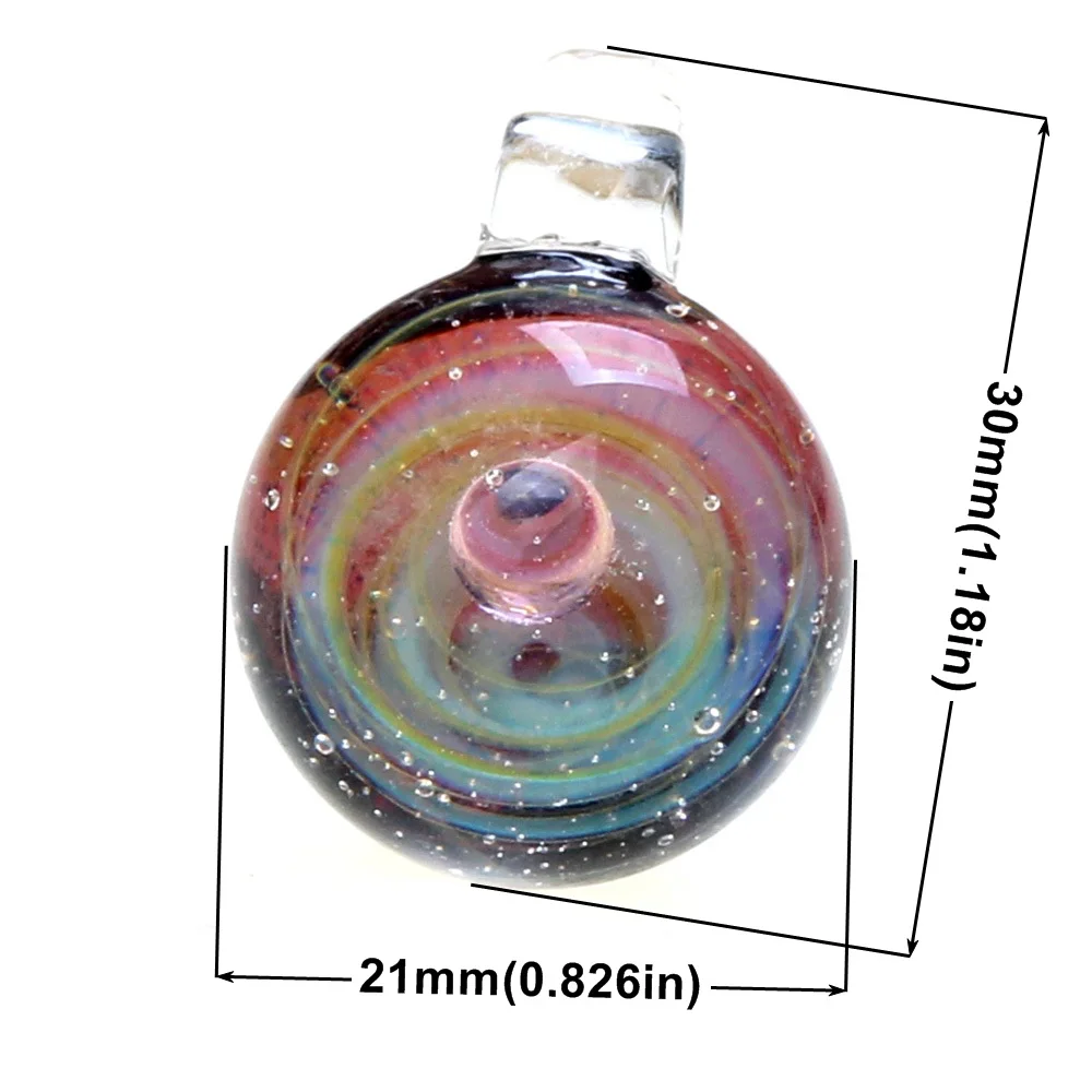 새로운 Lampwork 비즈 1PCS 직경 21MM 라운드 환상적인 별이 빛나는 은하계 모양 손으로 만든 유리 펜던트 DIY 쥬얼리 만들기