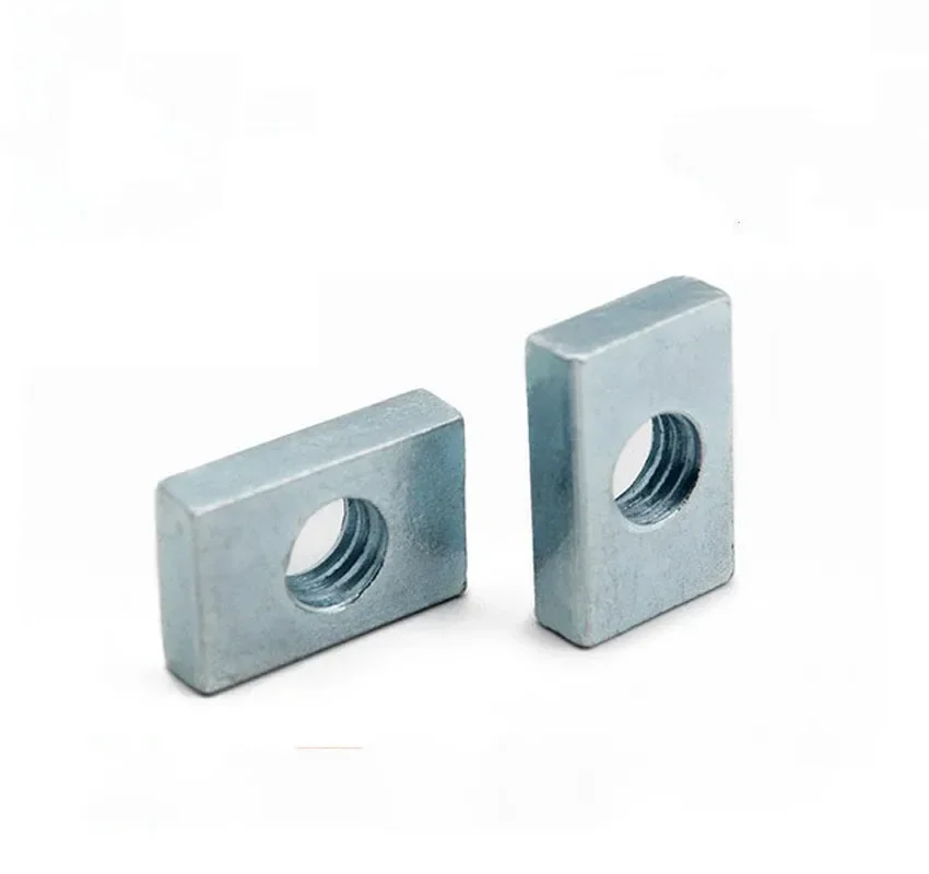 

200pcs Square Nuts M6 M6x18x11x4 Rectangular GB39 Aluminum Profile Slider Block Thin Carbon Steel Countersunk Nut