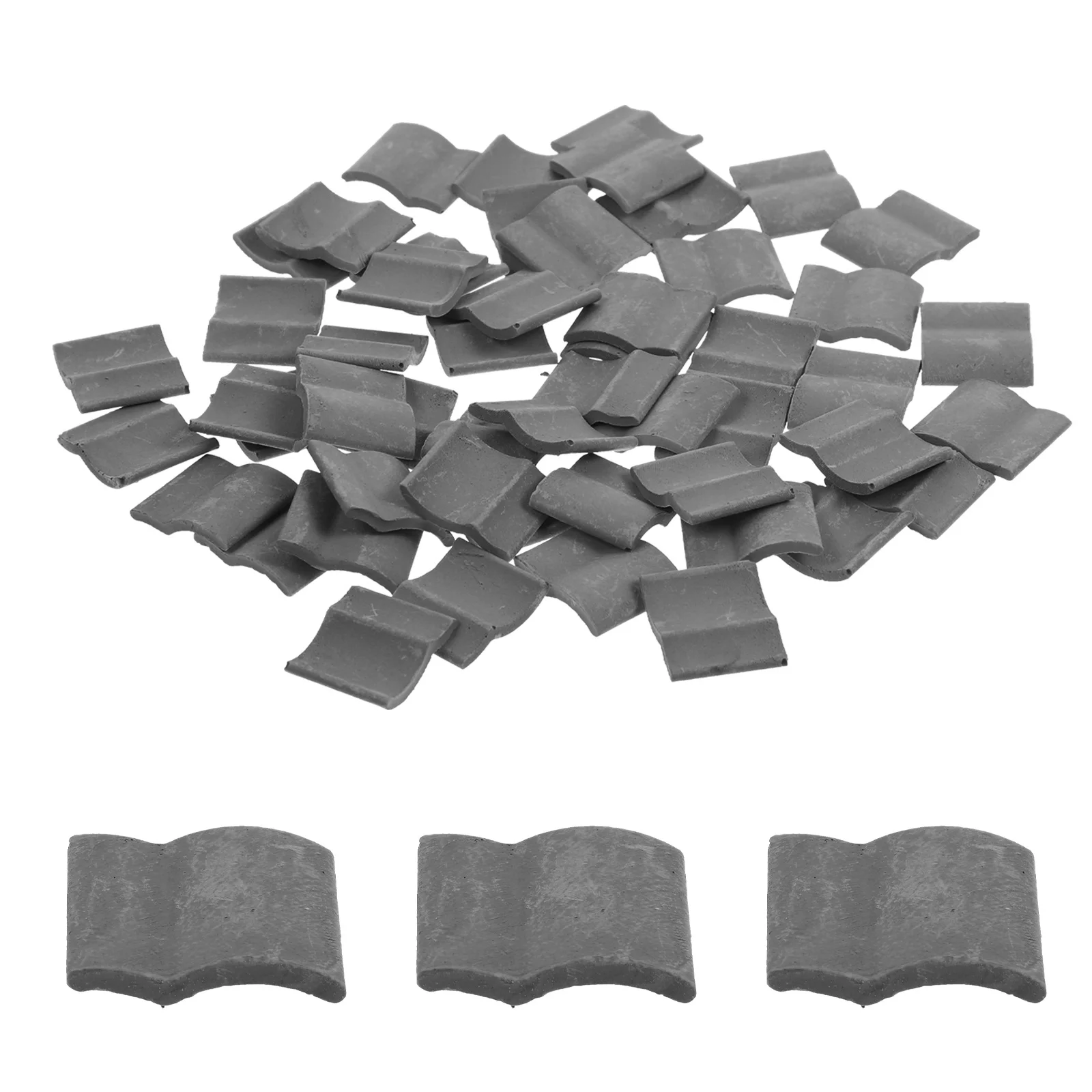 

50pcs Simulation Miniature For Diy Sand Table Layout Micro Landscape Decor Mini Building Roof Tiles Fake Roof Tiles Train