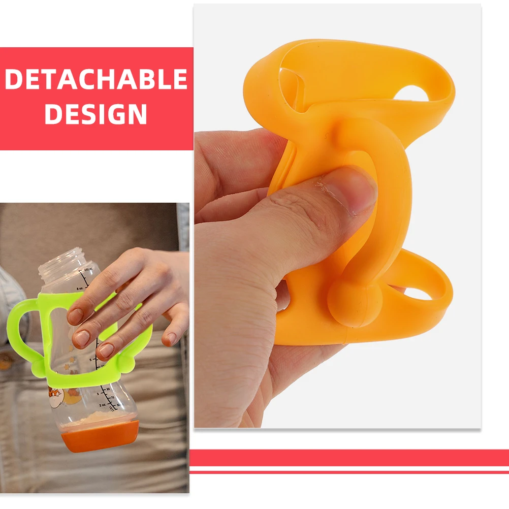 

2pcs Bottle Handles Soft Toddler Bottle Handles Feeding Grip for Infants Toddler Milk Bottles Wide Mouth Practical Safe