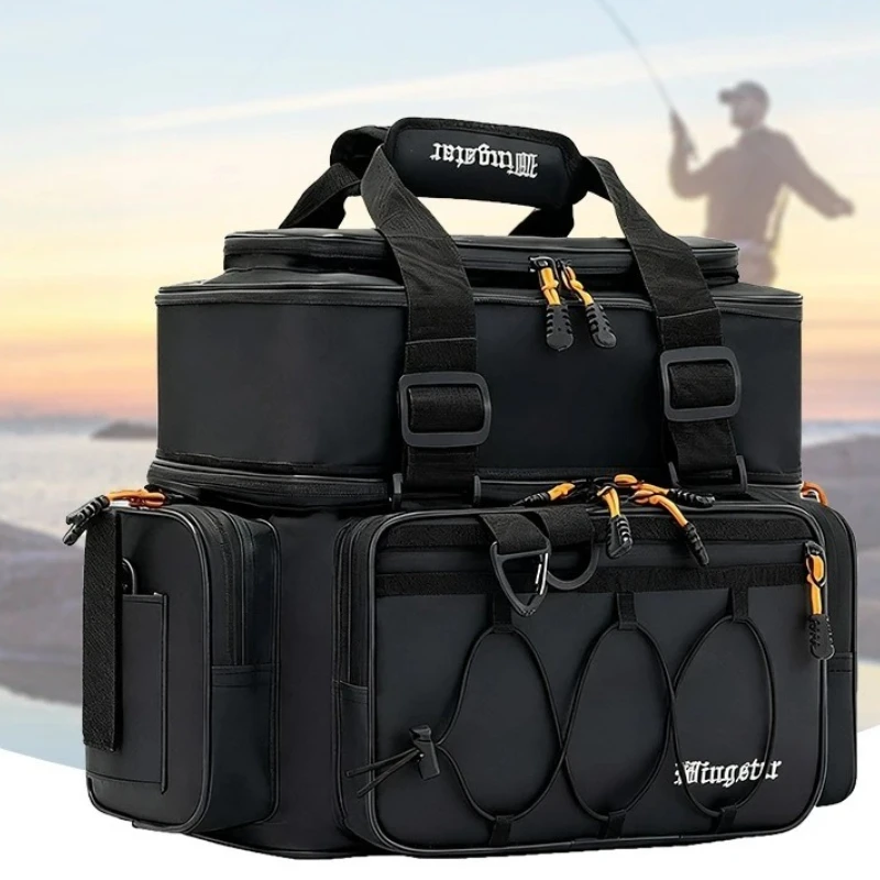 Portable Fish Tackle Gear Storage Bags Single-shoulder Crossbody Fishing Bag Multi-functional Outdoor Fishing Tools Supplies