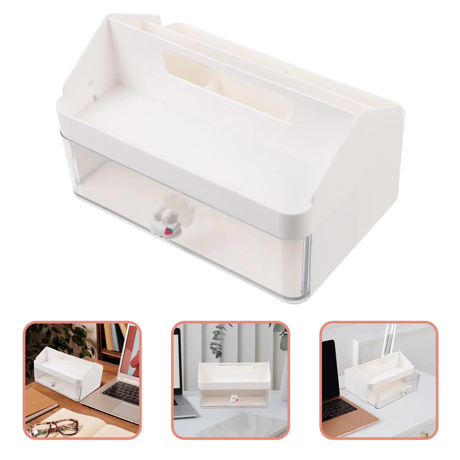 Desktop Plastic Storage Organizer Container Large Capacity Makeup Jewelry Holder Multi Functional Storage for Home