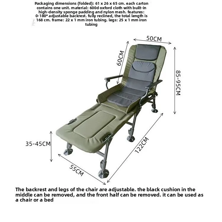 Fishing Angling Chair Foldable Height Adjustable Iron European-Style Winter Summer Use Factory-Direct Export