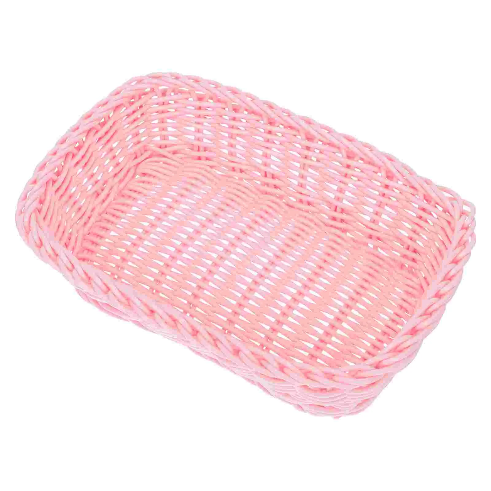 

Preparation of Storage Baskets Canvas Black Pink Decor Woven Snacks Serving Tray Decorate