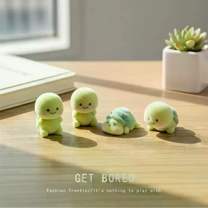 5Pcs Mini Cute Little Turtle Car Ornament Creative Decompression Shaking Decor for Auto Dashboard Driver Gift Accessory