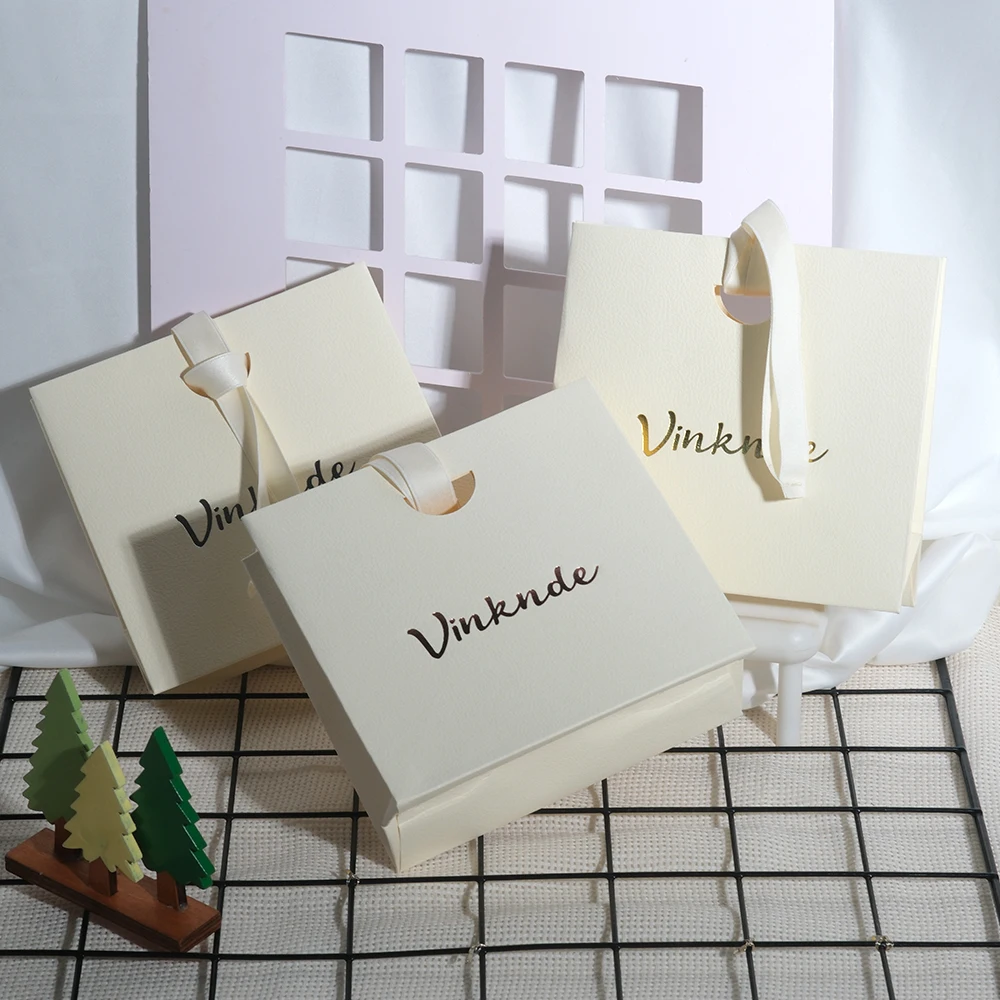 شعار مخصص مجوهرات فاخرة ورقة حقيبة يد دائم ليتشي نمط ورقة الشريط التبعي قلادة حلقة العطور هدية التعبئة والتغليف حقيبة #4