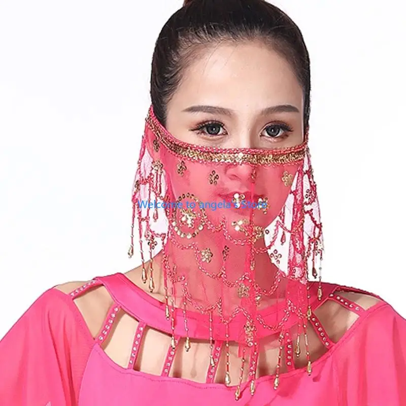 X4YC Happy Gathering Net Face Scarf Elegante adição fantasia para shows e eventos