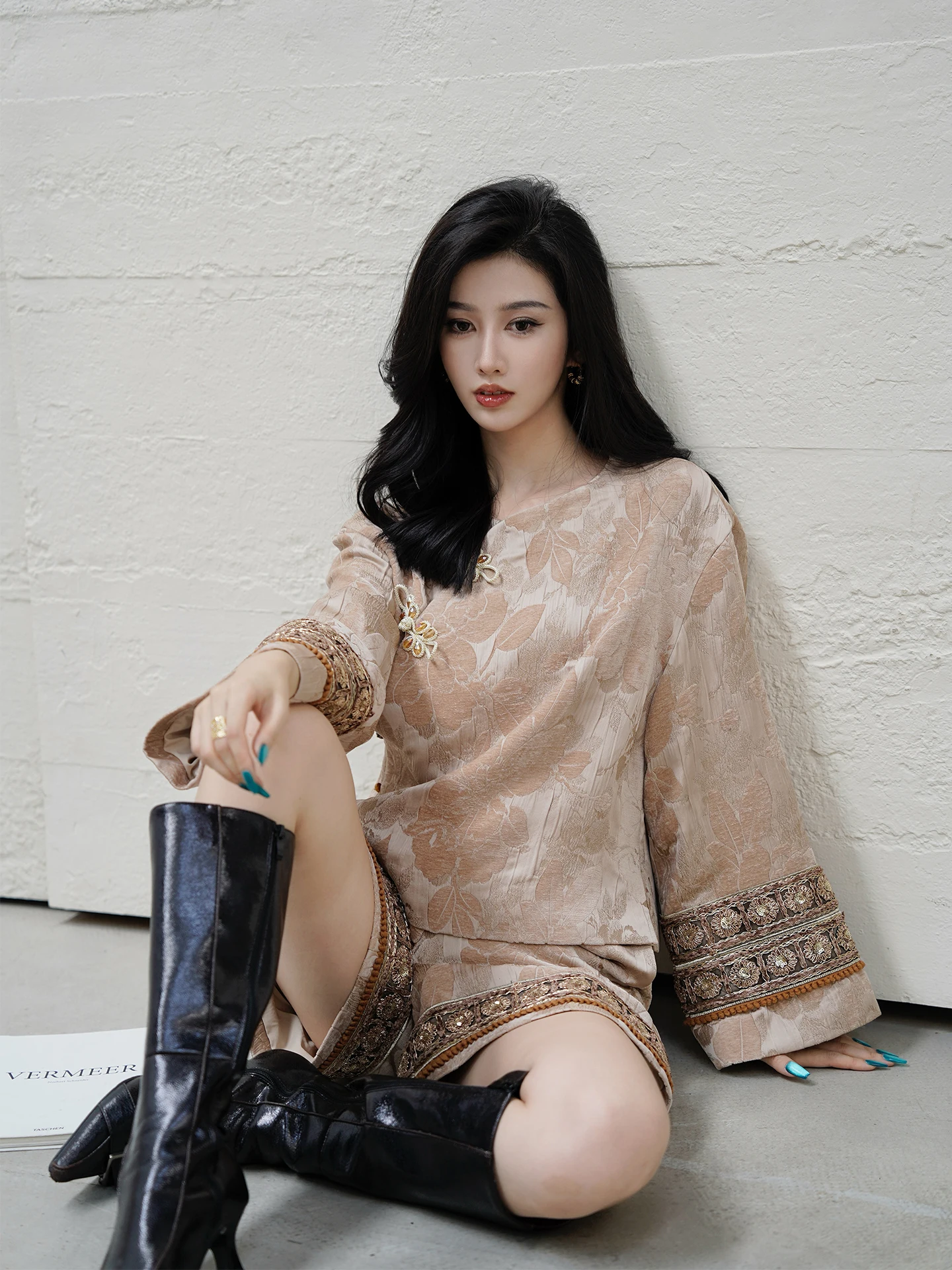 

Набор пуговиц из облачного шелка ручной работы с вышивкой, традиционный китайский стиль, S-класс, по старинным методам, из натурального шелка, женский модный комплект