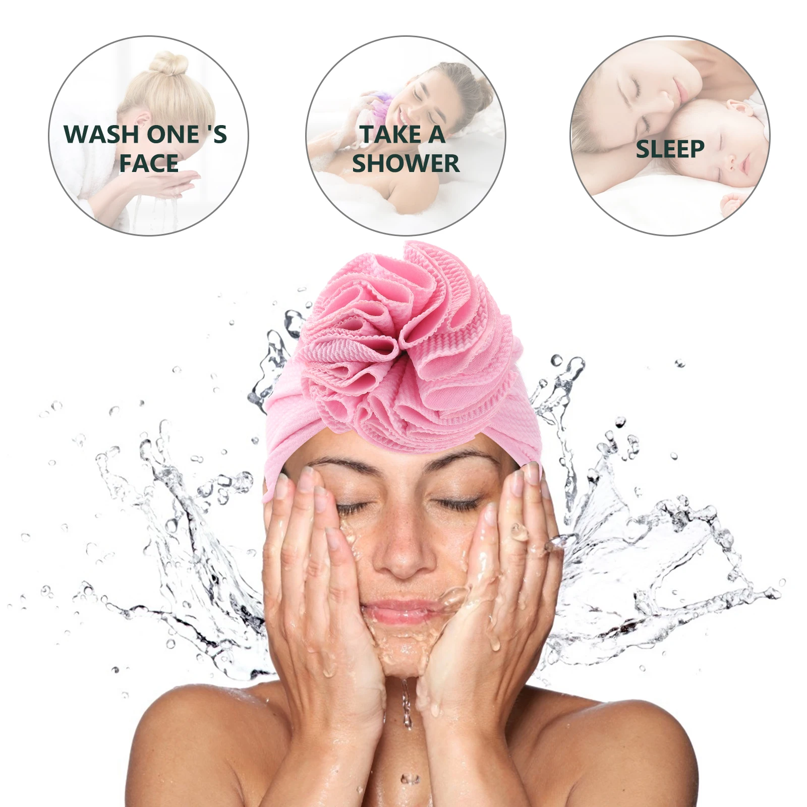 

3Pcs Chemotherapy Cap Elastic Turban Cotton Headscarf Stretch Wrap for Women Light Purple Red Bean Paste Red Wine