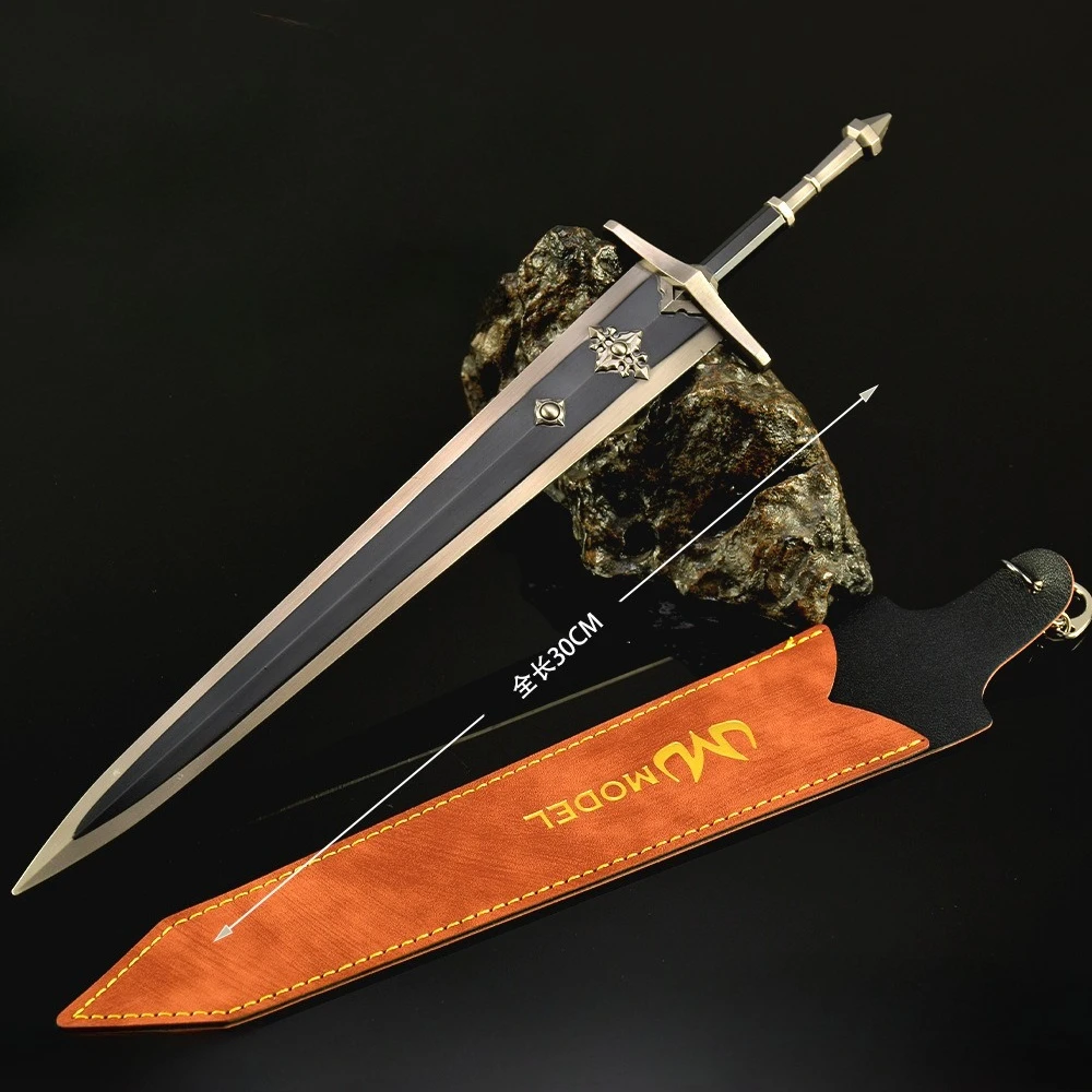 30cm Eldenn The Lone Sword Game Peripheral Knife with Holster Samurai Sword All Metal Weapon Model Desktop Ornament Toys Gift